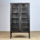 Armoire médicale vintage en verre et fer années 1970