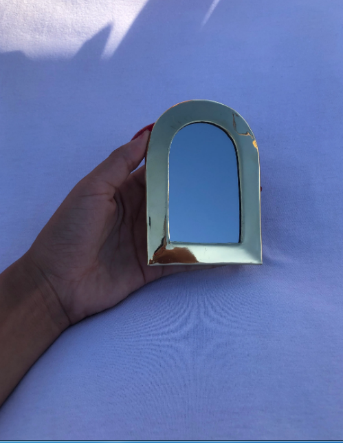 Brass wall mirror