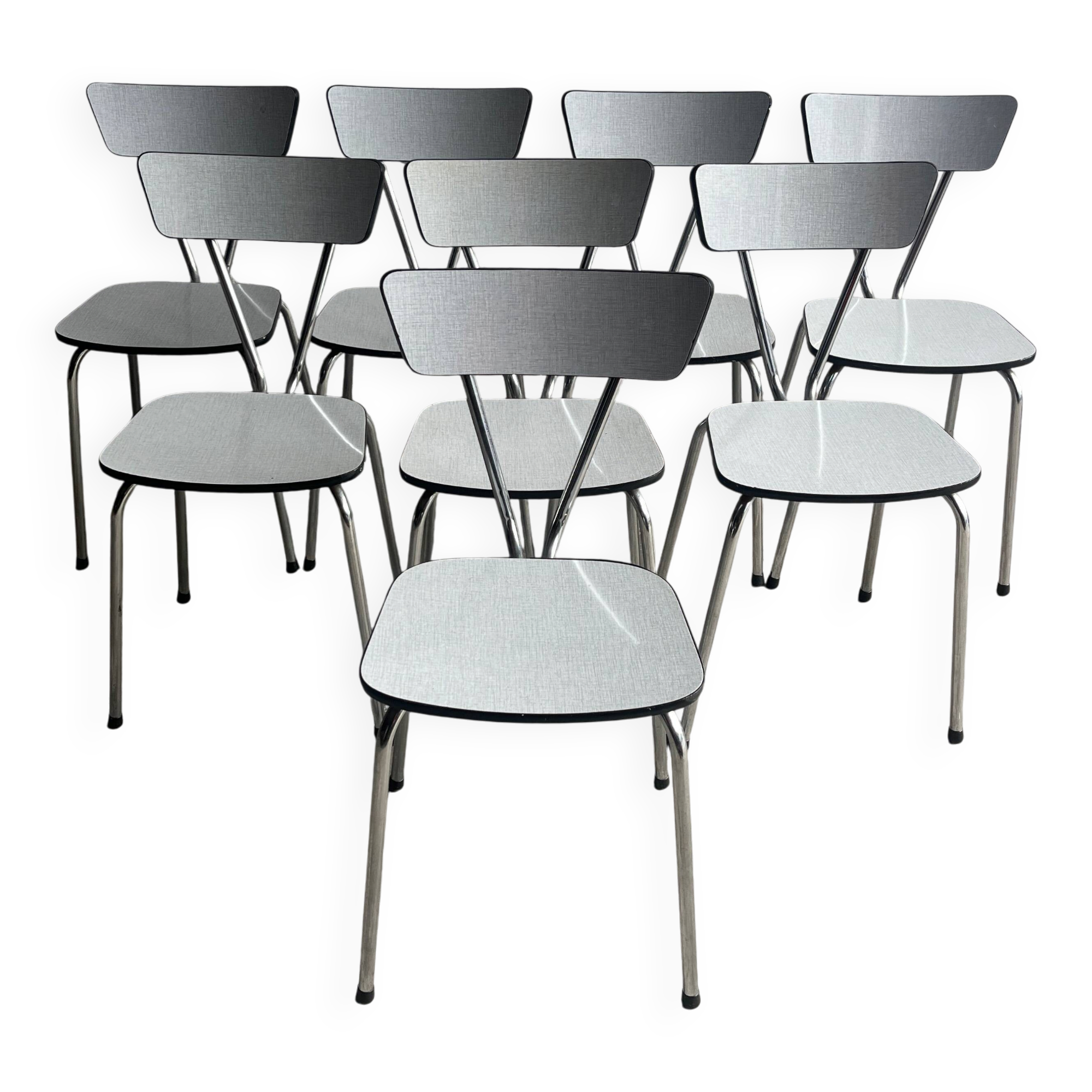 Set of 8 vintage dining chairs – 1960s design