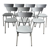 Set of 8 vintage dining chairs – 1960s design