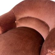 Fauteuil vintage rose ancien / une place / fauteuil à franges