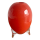 Murano Red Sommerso Hand-Blown Glass Vase with Clear Tripod Feet — Mid-Century 1960s