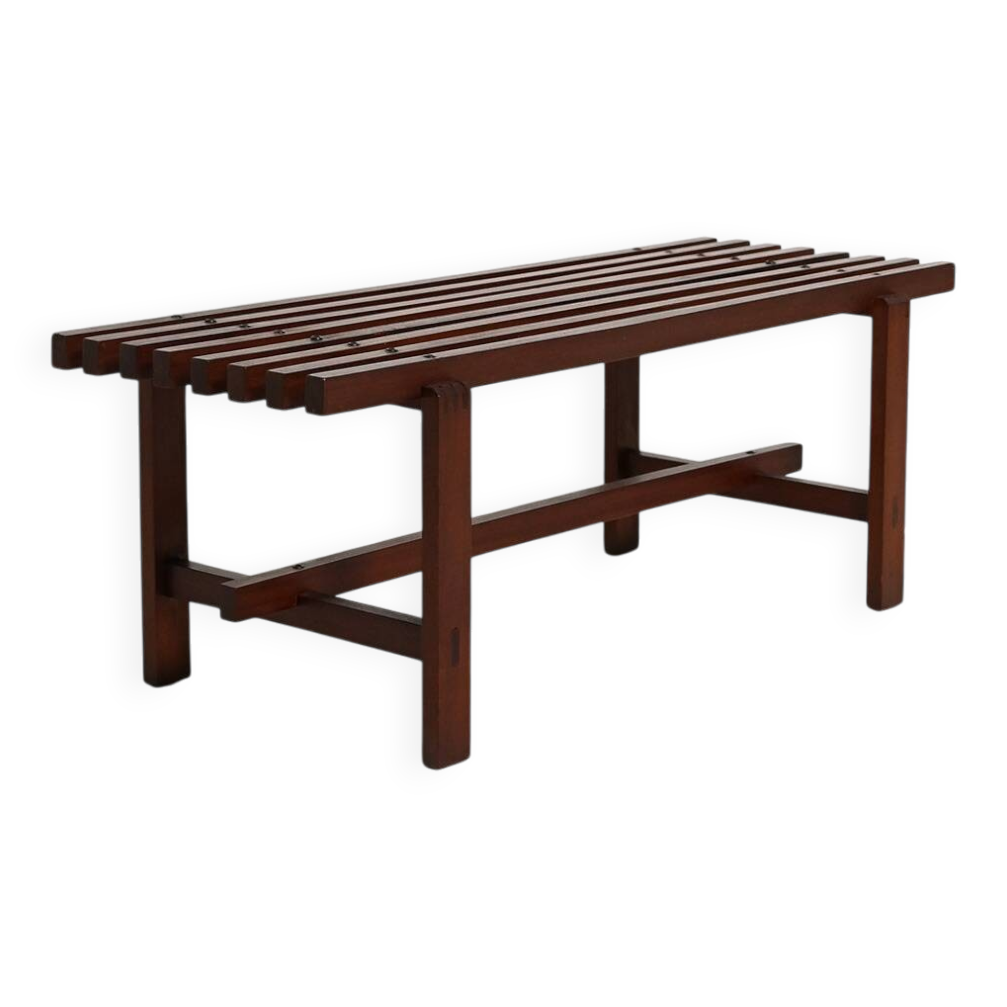 Slat bench in fine wood, 1970s