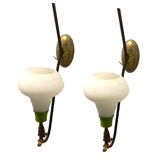 Vintage Italian Opaline Sconces Set of 2