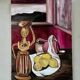 Vintage painting, still life