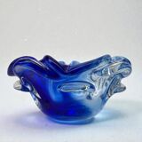 Large blue glass catchall - Murano Venice 1960