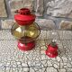 Vintage round glass and metal storm lamp