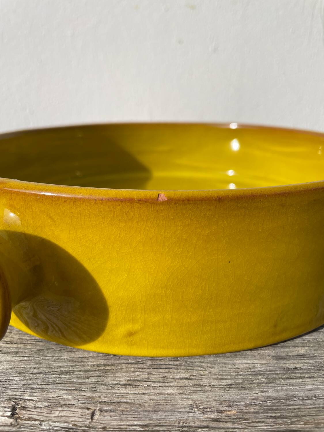 Fire-earth glazed ceramic salad bowl