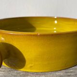Fire-earth glazed ceramic salad bowl