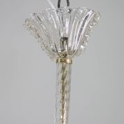 Charming Ercole Barovier Art Deco Chandelier, 'Bullicante' Glass Murano, 1940s