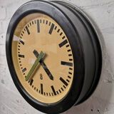 Large 1950s Bakelite East German Modernest Factory Clocks By GW ( Geratewerk Liepzig )