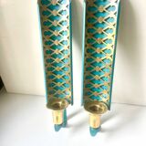Swedish Grace Pair of Wall Candle holders Sconces in painted metal & b