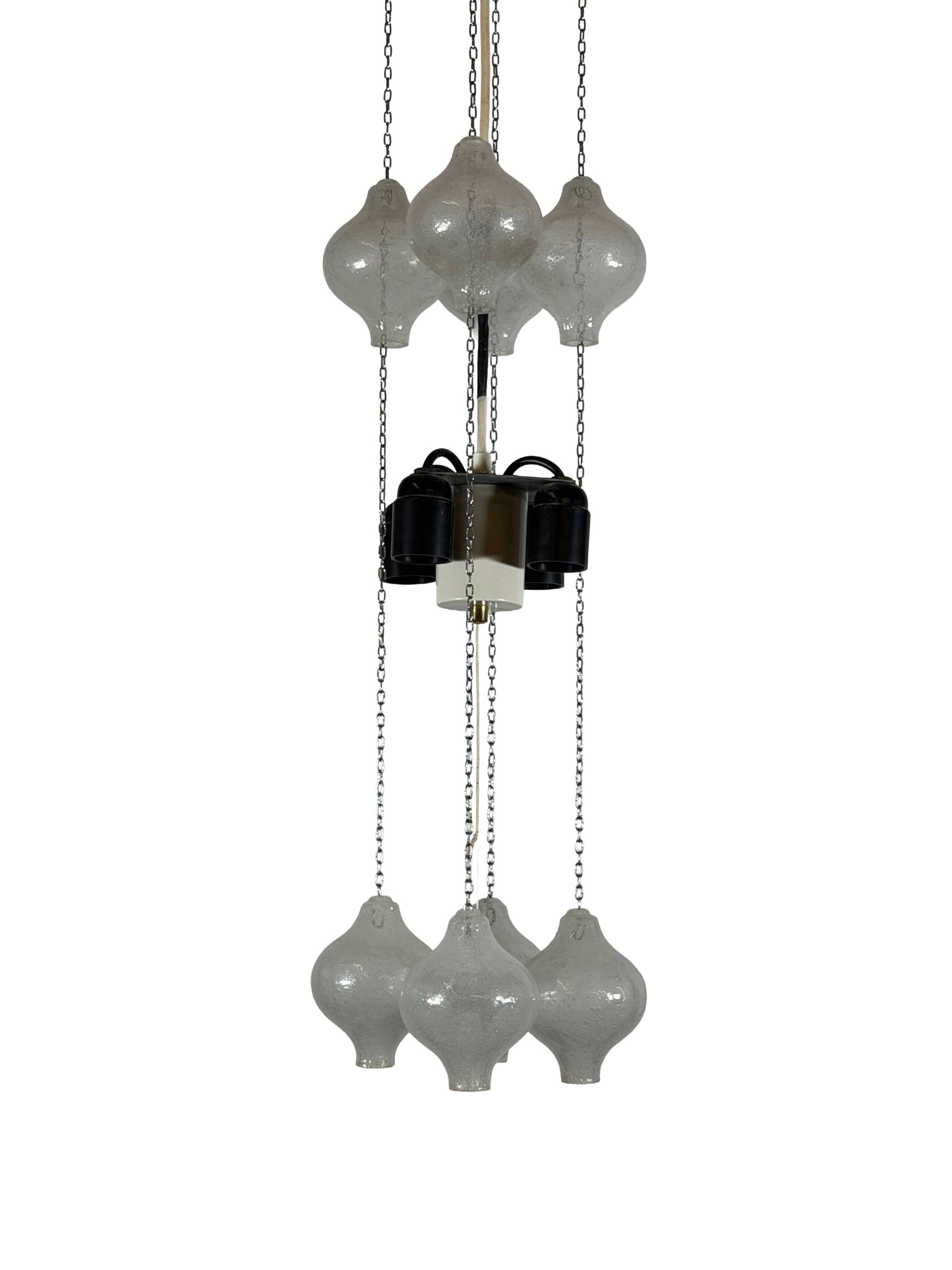 1960s 197070s Tulip Chandelier by J.T. Kalmar for Kalmar Austria