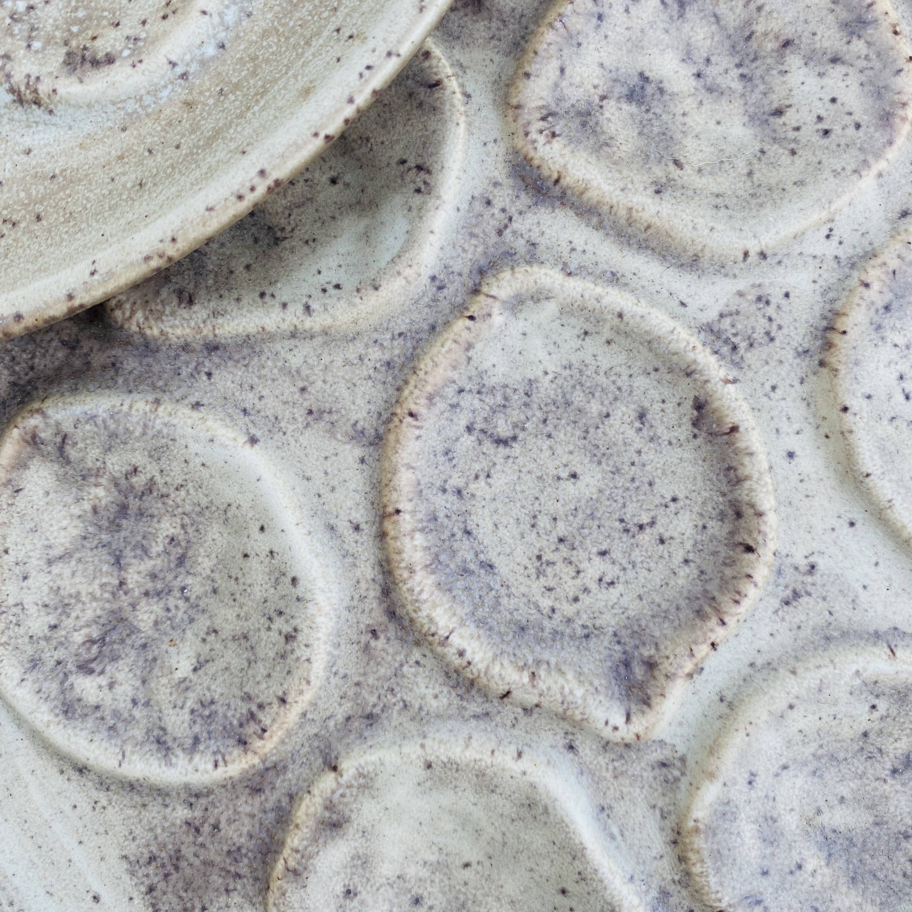 Vintage stoneware oyster plates