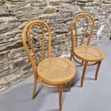 Set of thonet style cane chairs