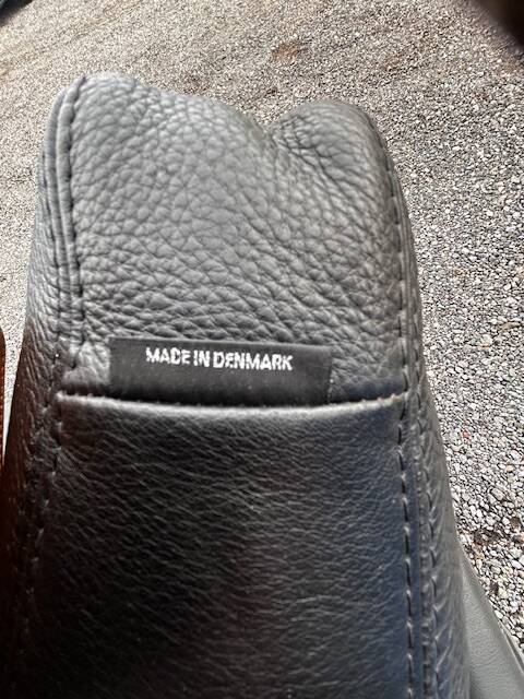 Canapé 3 places vintage danois en cuir noir, années 1970