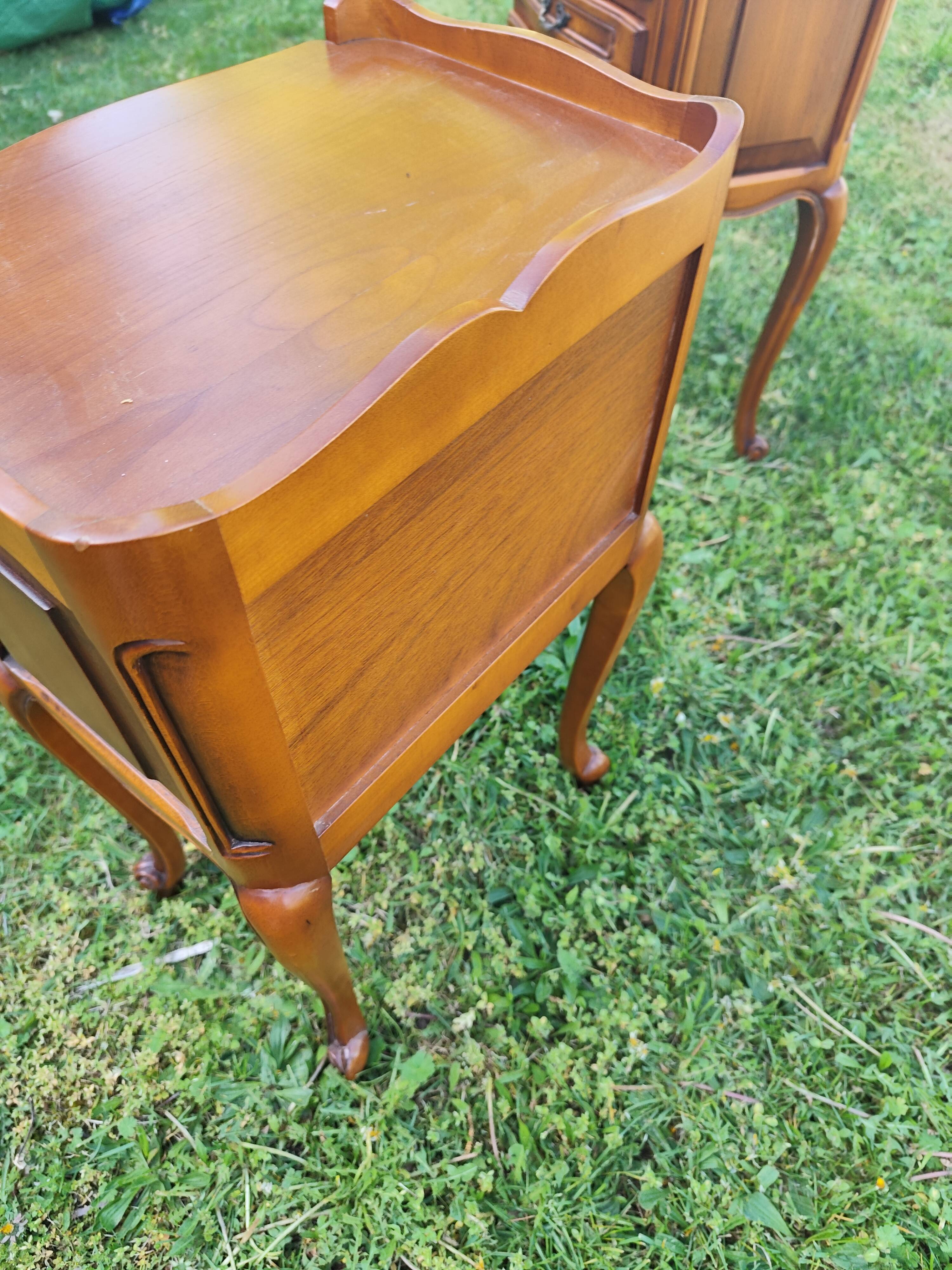 Louis XV style bedside table in cherry wood.