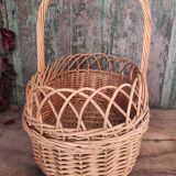 French vintage oval basket