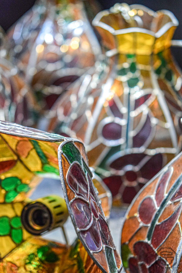 Glass paste pendant lamp