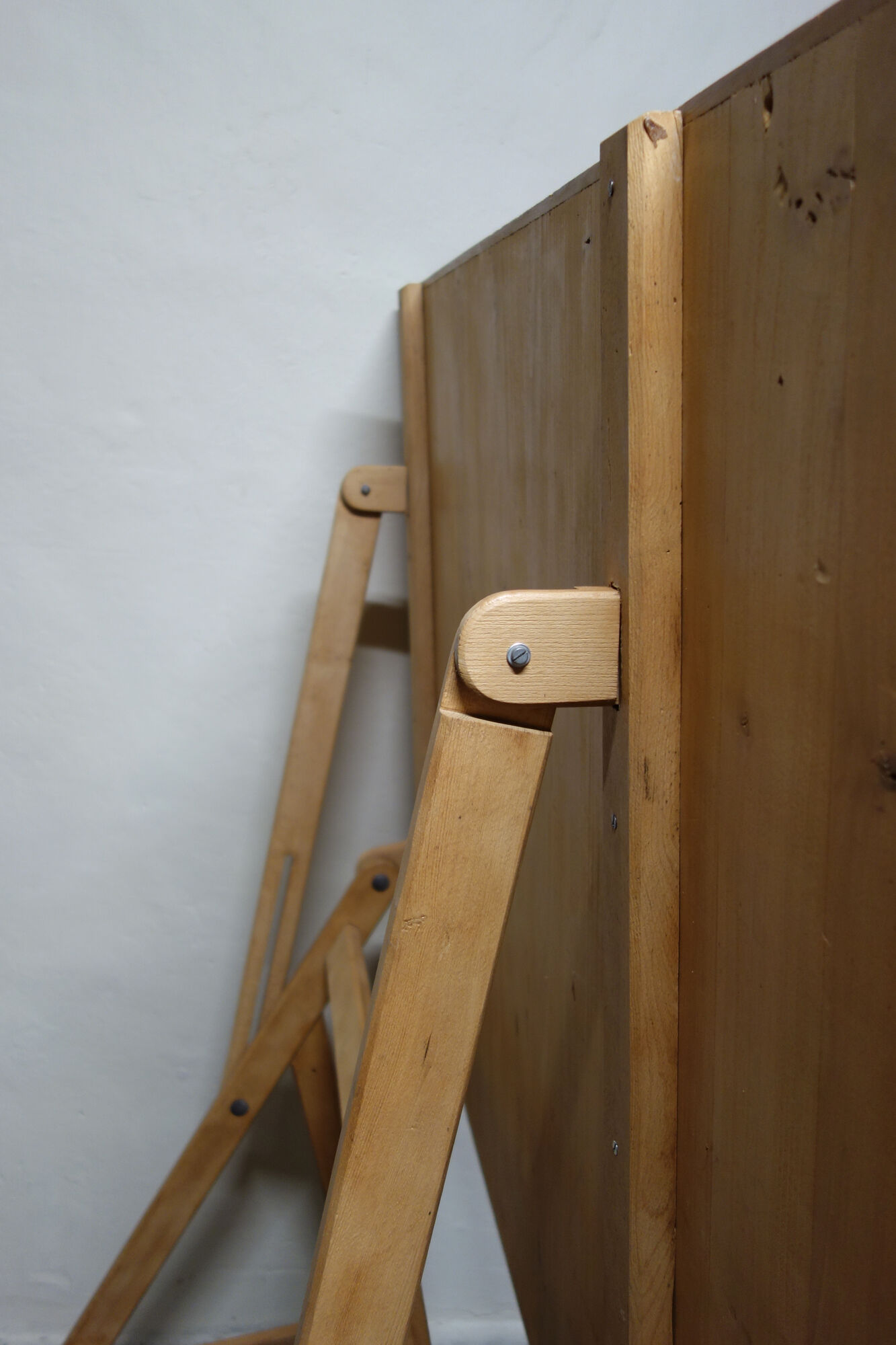 Old architect's table all in wood 50s