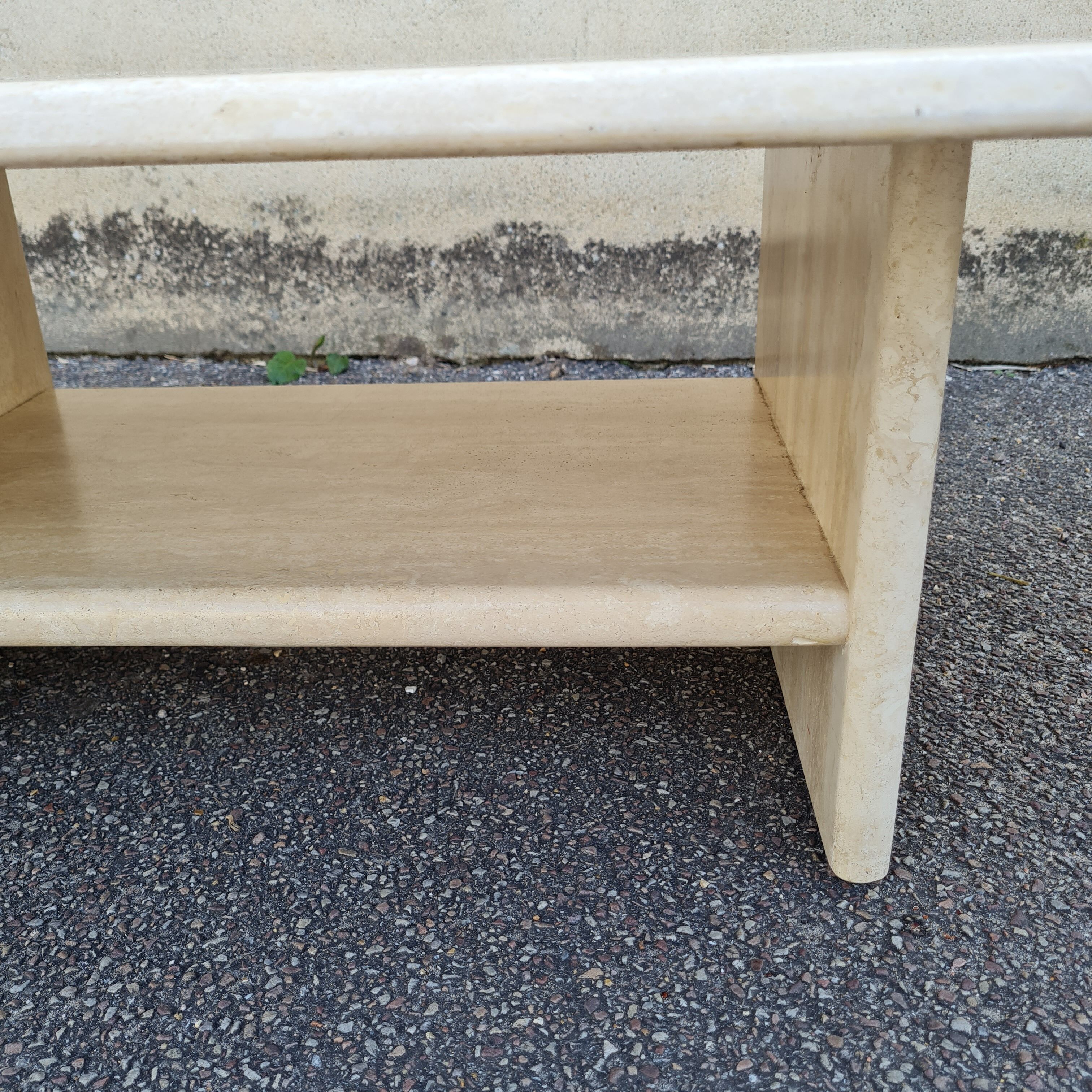 Travertine coffee table