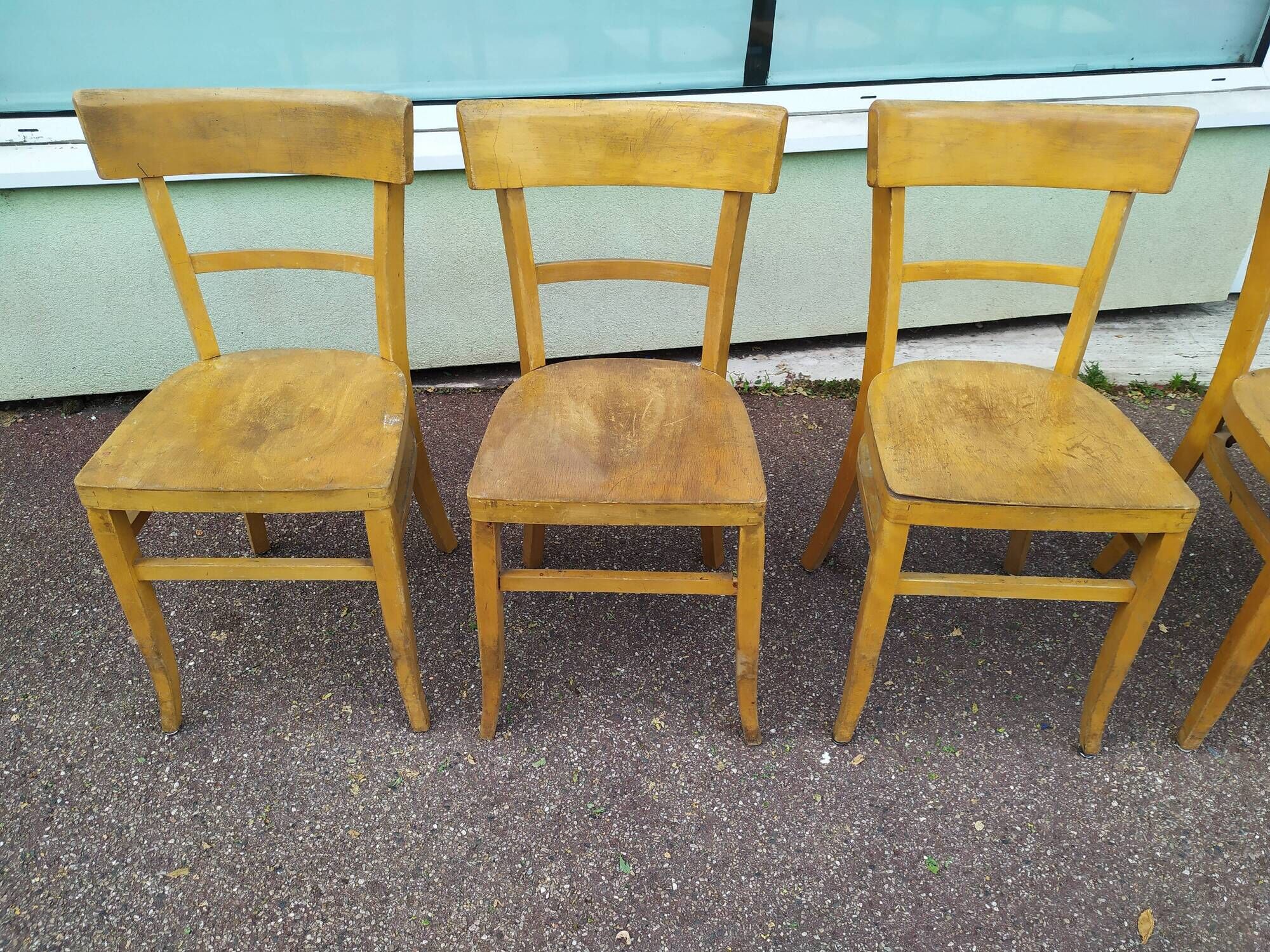 Lot de 12 chaises de bistrot bar bois vintage luterma