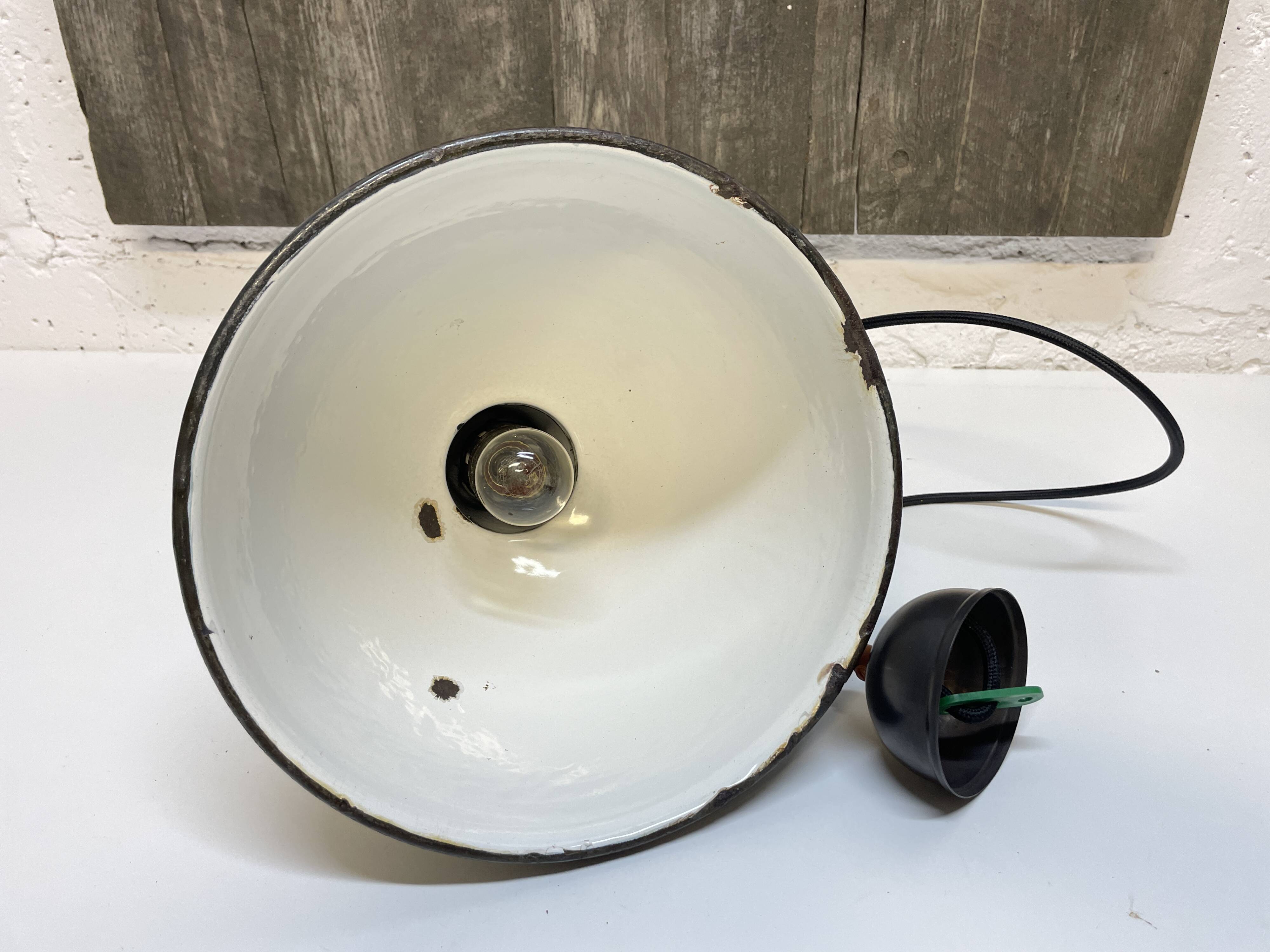 Industrial, Loft Green Enamel Pendant Lamp OBg-1, 1960s