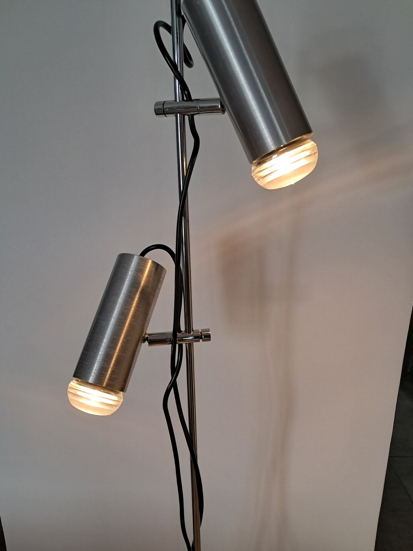 Chrome floor lamp from the 1970s