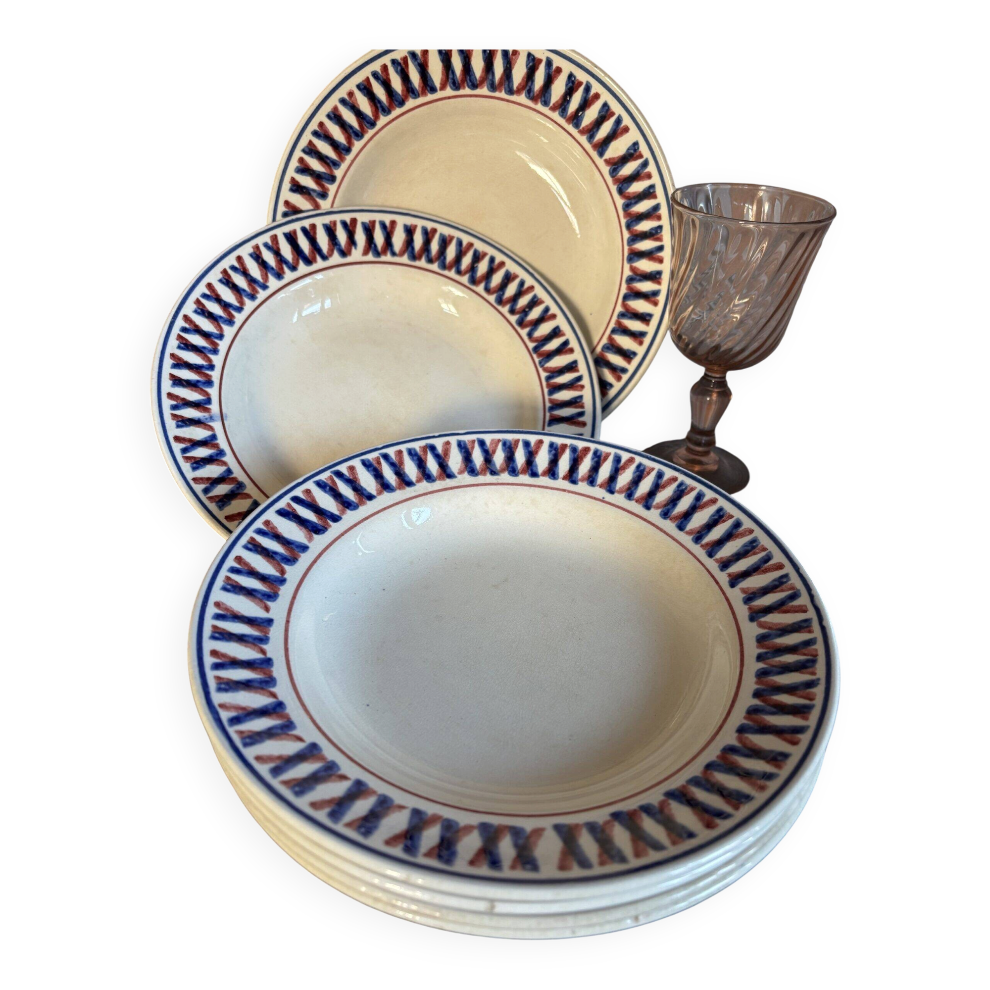 6 deep plates Saint-Amand 1930
