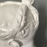 Child bust in enamelled terracotta