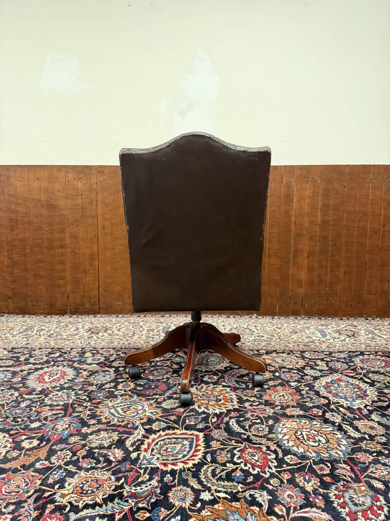 Classic English Chesterfield Desk Chair Brown