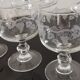 Set of 6 glasses on feet with water decoration grape and vine shoot