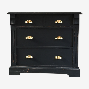 Commode peinte en noir mat