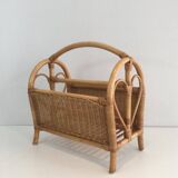 Rattan magazine rack