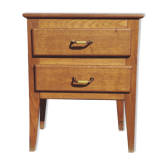 Vintage solid oak bedside