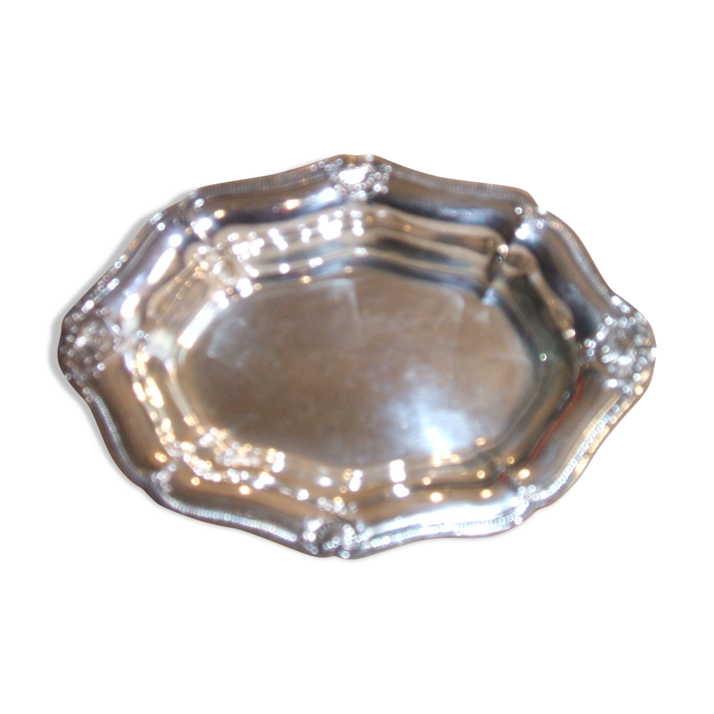 Silver metal bread basket