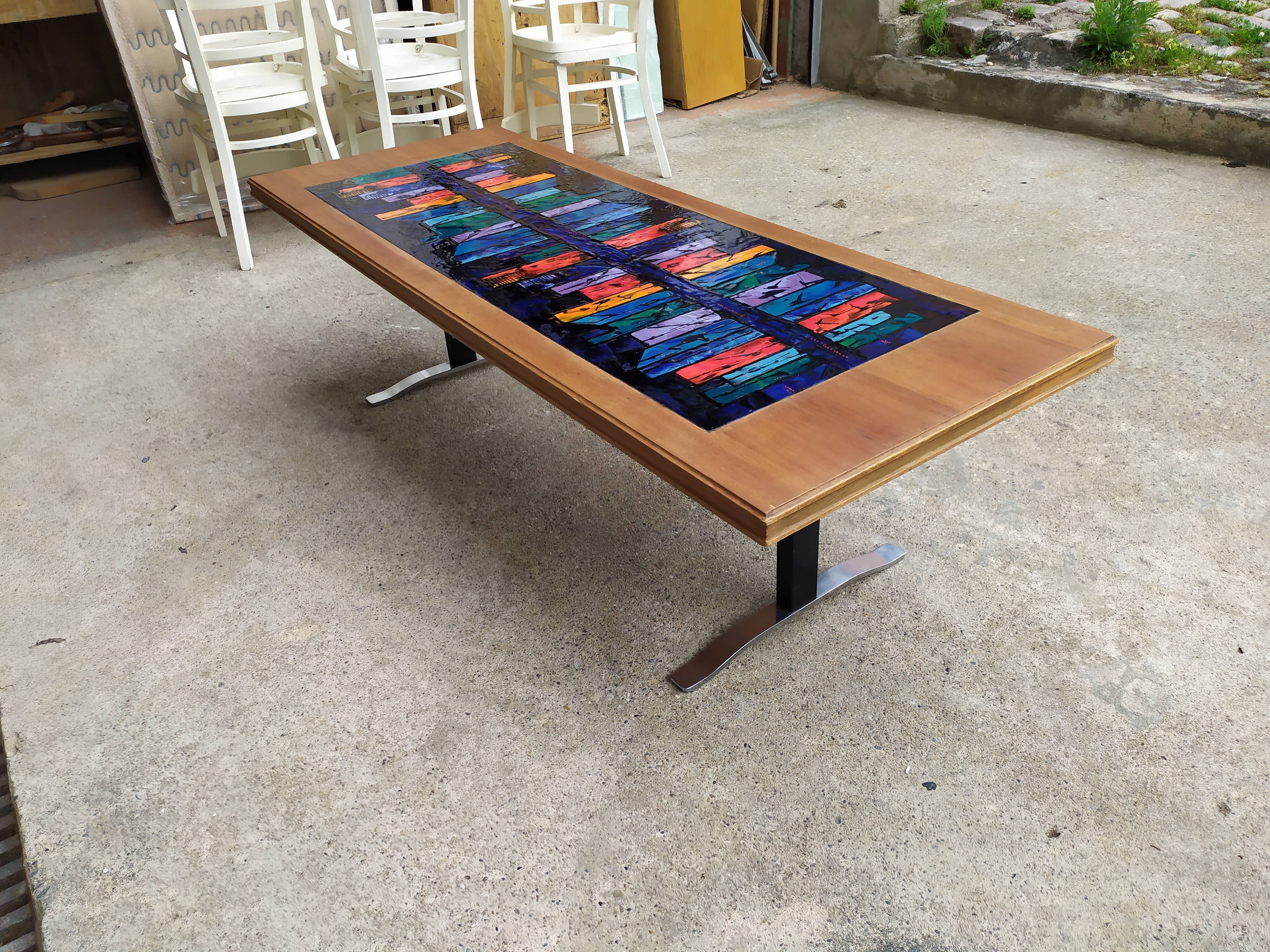 Vintage ceramic coffee table 1m60