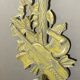 Walnut wood wall lamps, painted in yellow patina grey