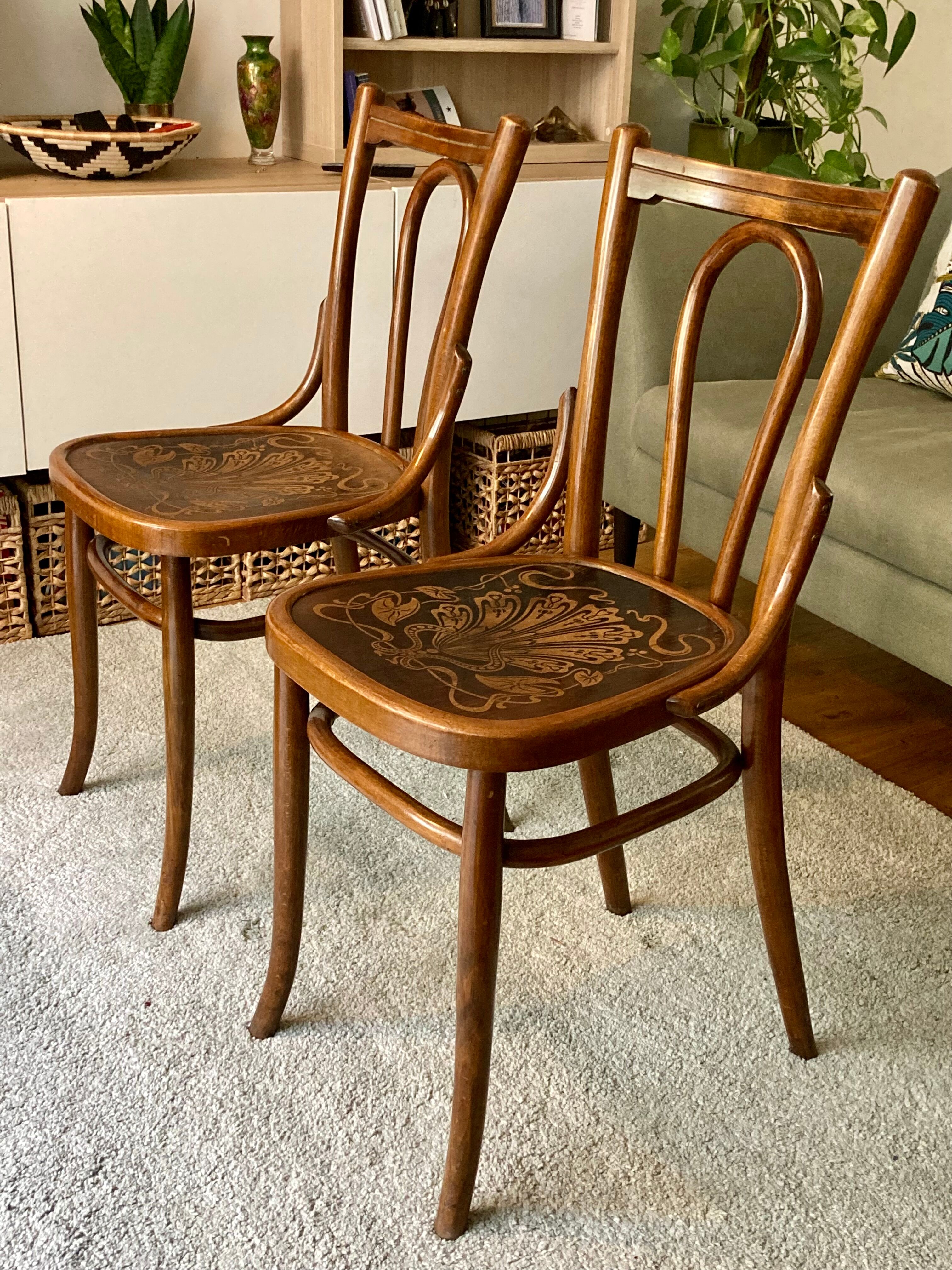 Pair of Bauman bistro chairs - Art Nouveau
