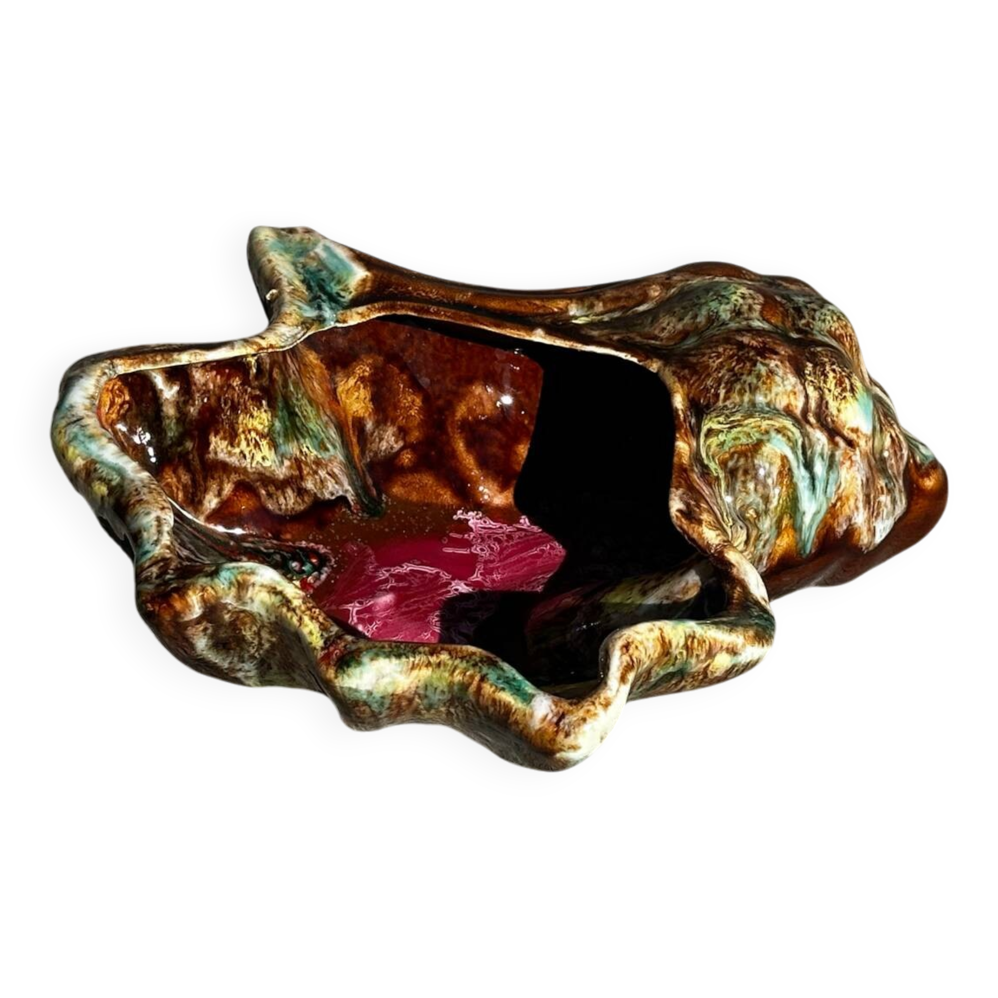 Vintage ceramic seashell trinket tray from Vallauris, 20/17 cm