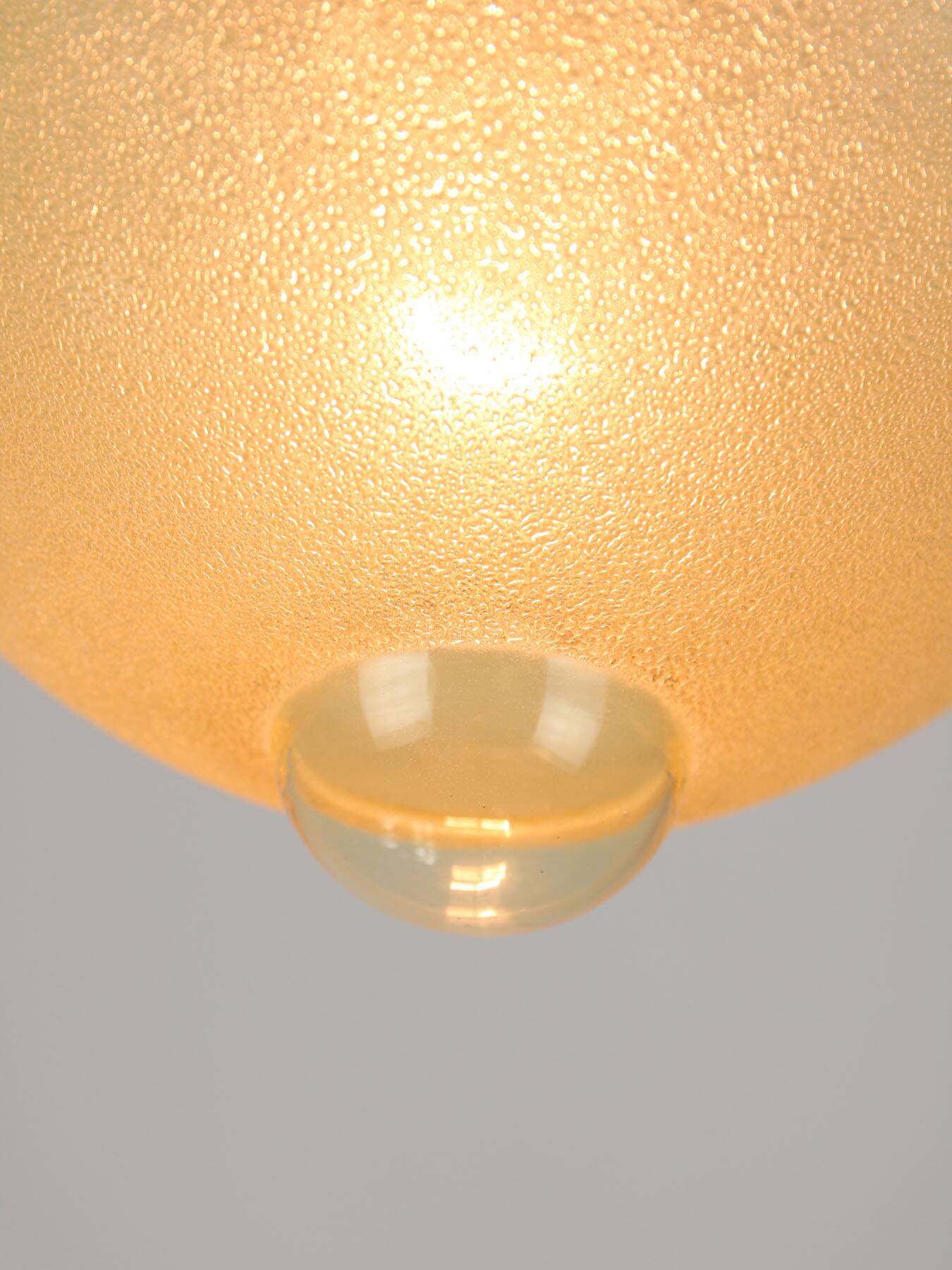 Mid-century Italian Brass and Glass Pendant Lamps, set of 2