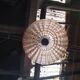 Lampe suspension vintage en verre marron transparent ondulé
