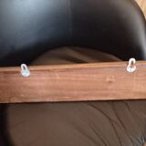Old wooden coat rack 3 metal hooks