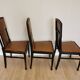 Set of 3 Vintage Dining Chairs: High Back, Leather Seat, Nailhead Trim