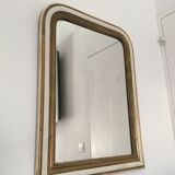 Former mirror Louis Philippe in wood and gold and white plaster