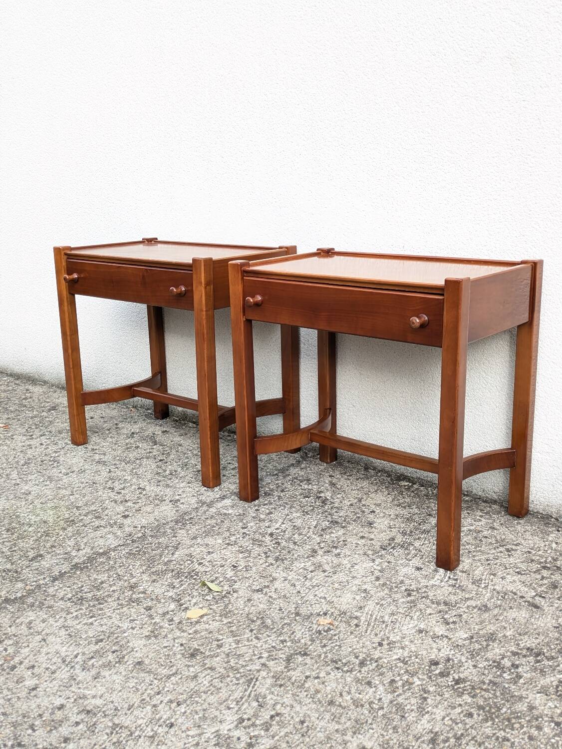 Pair of vintage Jacques Hauville bedside tables 1960 Roche Bobois