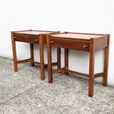 Pair of vintage Jacques Hauville bedside tables 1960 Roche Bobois