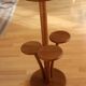 Solid oak wood plant stand, vintage from the 1950s, rare collectors item