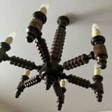 Lustre bois ancien