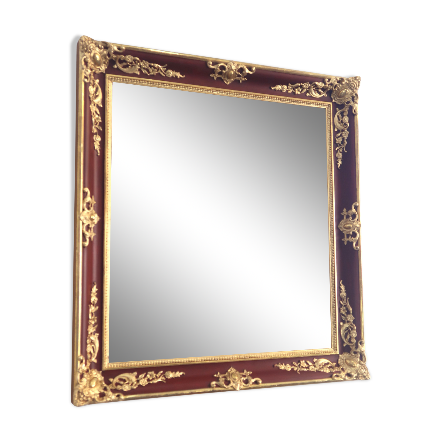 Miroir doré et laqué 81x75cm